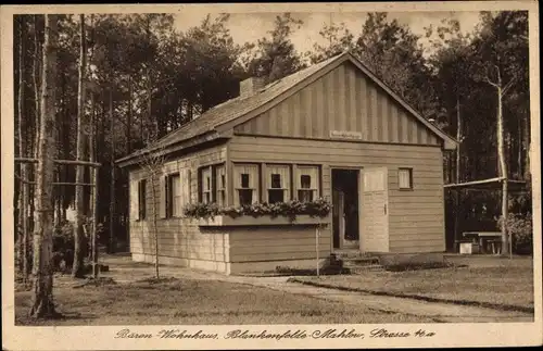 Ak Blankenfelde Mahlow im Kreis Teltow, Reklame, Bären Wohnhaus, Straße 46a, Holzhaus