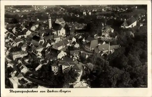 Ak Dachau in Oberbayern, Flugzeugaufnahme