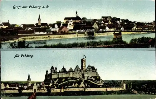 Ak Vohburg an der Donau Oberbayern, Panorama vom Ort, Alt-Vohburg