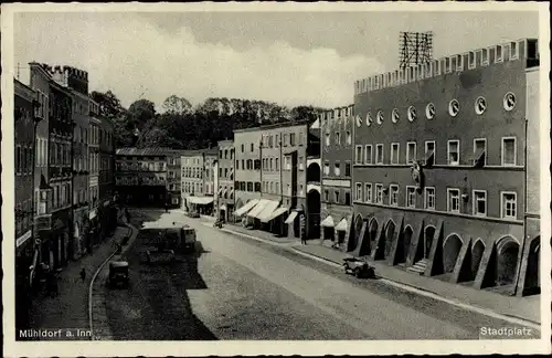 Ak Mühldorf am Inn Oberbayern, Stadtplatz