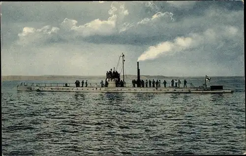 Ak Deutsches U Boot, U 11, Besatzung an Deck