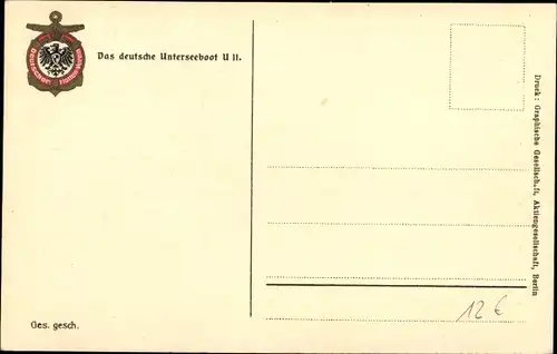 Ak Deutsches U Boot, U 11, Besatzung an Deck