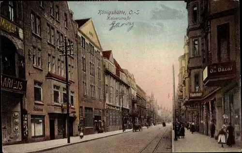 Ak Królewska Huta Königshütte Chorzów Schlesien, Kaiserstraße, Hotel Reichshof