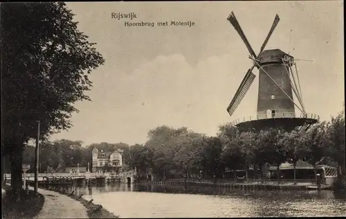 Ak Rijswijk Südholland Niederlande, Hoornbrug, Windmühle
