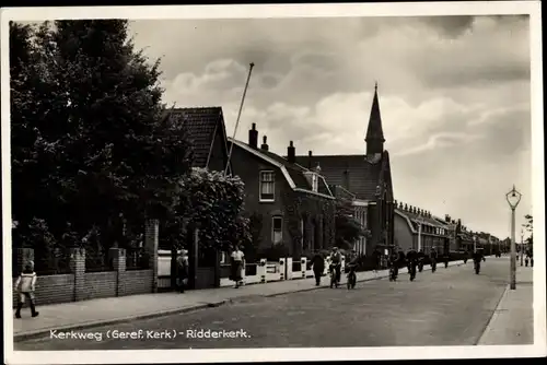 Ak Ridderkerk Südholland Niederlande, Kerkweg, Geref. Kerk