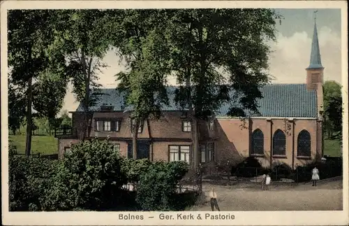 Ak Bolnes Südholland, Gereformeerde Kerk en Pastorie