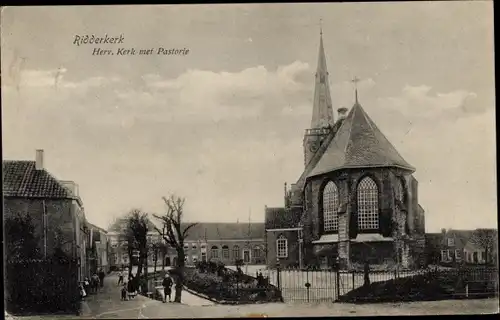 Ak Ridderkerk Südholland Niederlande, Herv. Kerk met Pastorie