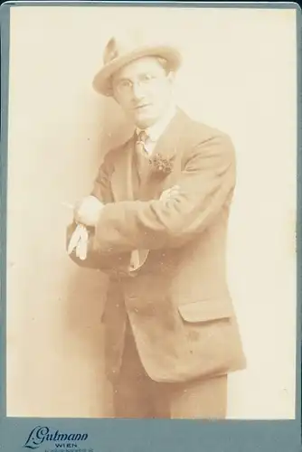 Kabinett Foto Wien 9. Alsergrund Österreich, Opernsänger Albin Rittersheim, Portrait