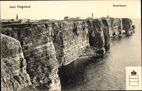 Ak Nordseeinsel Helgoland, Westklippen