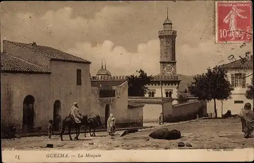 Ak Guelma Algerien, La Mosquee, Reiter