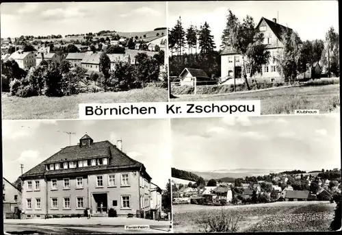 Ak Börnichen im Erzgebirge, Ferienheim, Klubhaus, Ortsansicht