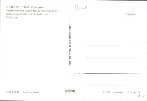 Ak Börnichen Erzgebirge, Ferienheim VEB Ingenieurbüro für Rationalisierung d. Kunstlederindustrie