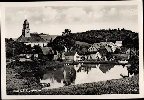 Ak Weißbach Amtsberg im Erzgebirge, Kirche, Teich