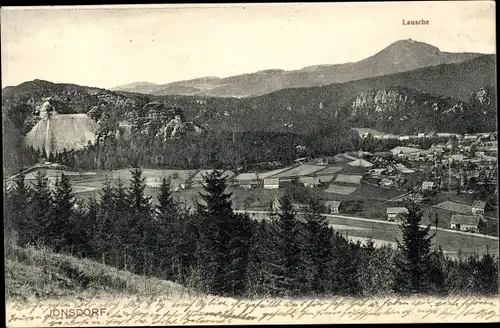 Ak Jonsdorf in Sachsen, Panorama mit Lausche