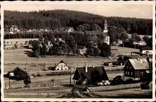 Ak Morgenröthe Rautenkranz Muldenhammer im Vogtland, Blick auf Ortschaft und Umgebung