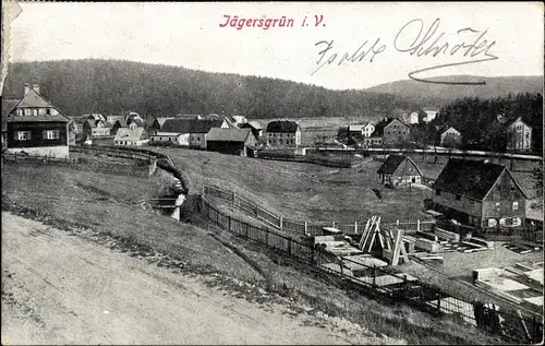 Ak Jägersgrün Tannenbergsthal im Vogtland, Panorama