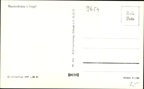 Ak Rautenkranz im Vogtland, Ortsansicht