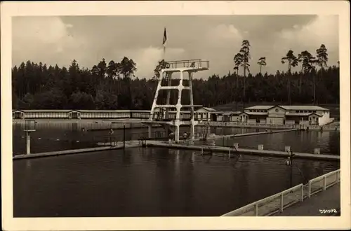 Ak Plauen im Vogtland, Freibad Haselbrunn