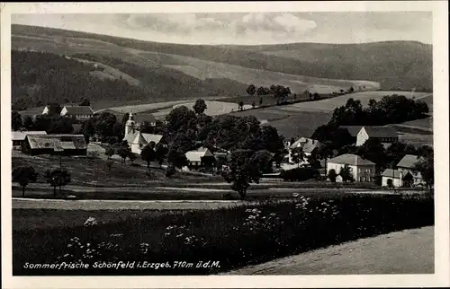 Ak Schönfeld Dippoldiswalde im Osterzgebirge, Blick auf den Ort