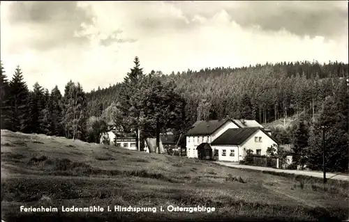 Ak Hirschsprung Altenberg Erzgebirge, Ferienheim Ladenmühle