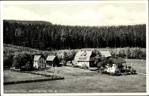 Ak Ober Hirschsprung Altenberg im Erzgebirge, Blick zum Buschhaus