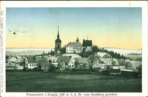 Ak Frauenstein im Erzgebirge, vom Sandberg gesehen