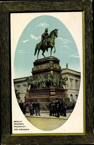 Passepartout Ak Berlin Mitte, Denkmal Friedrich des Großen