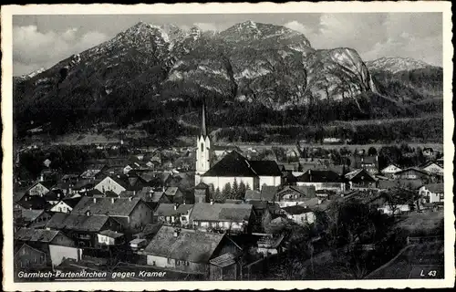 Ak Garmisch Partenkirchen in Oberbayern, Kramer, Panorama