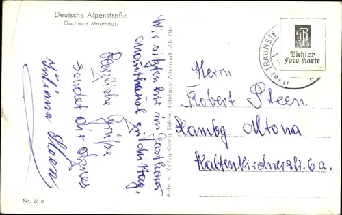 Ak Schneizlreuth in Oberbayern, Gasthof Mauthäusl, Deutsche Alpenstraße