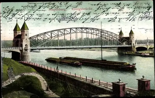 Ak Magdeburg in Sachsen Anhalt, Königsbrücke