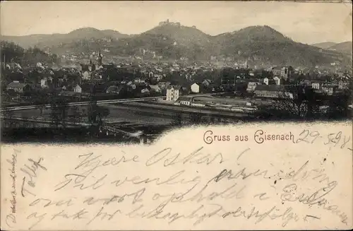 Ak Lutherstadt Eisenach in Thüringen, Panorama vom Ort