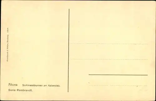 Ak Hamburg Altona, Stuhlmannbrunnen am Kaiserplatz