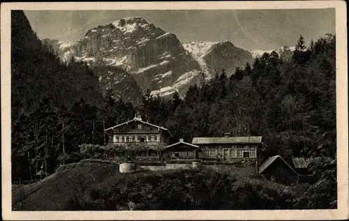 Ak Bad Reichenhall in Oberbayern, Alpengaststätte zum Schroffen