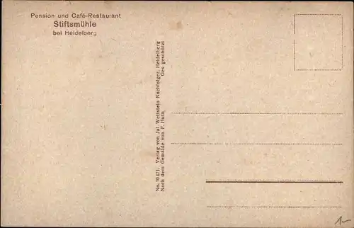 Künstler Ak Hurth F., Heidelberg, Pension Stiftsmühle