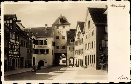 Ak Meersburg am Bodensee, Blick auf Hotel Schiff, Tor