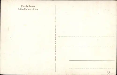 Ak Heidelberg am Neckar, Schlossbeleuchtung