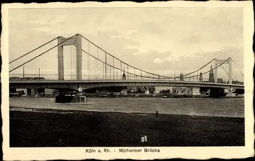 Ak Mülheim Köln am Rhein, Mülheimer Brücke