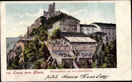 Ak Königswinter, Restauration Drachenfels