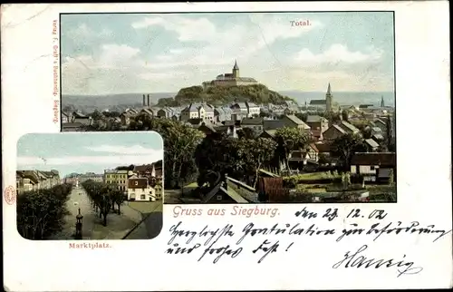 Ak Siegburg an der Sieg, Panorama, Marktplatz