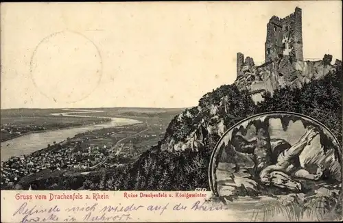 Ak Königswinter am Rhein, Drachenfels, Königswinter, Panorama