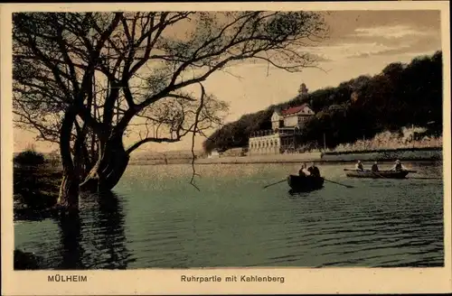 Ak Mülheim an der Ruhr, Ruhrpartie mit Kahlenberg