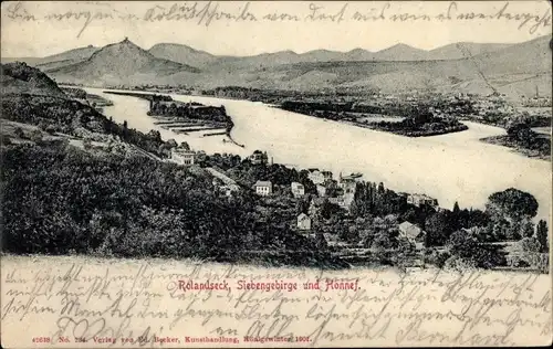 Ak Rolandseck Remagen am Rhein, Siebengebirge und Honnef, Panorama
