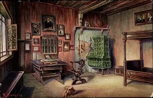 Künstler Ak Lutherstadt Eisenach in Thüringen, Wartburg, Die Lutherstube