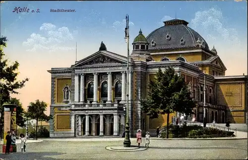 Ak Halle an der Saale, Stadttheater
