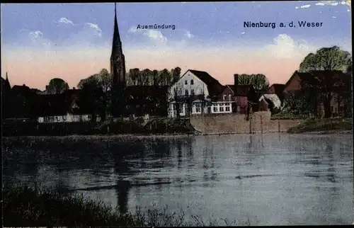 Ak Nienburg an der Weser, Auemündung