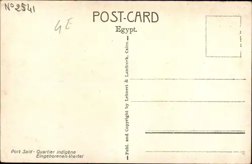 Ak Port Said Ägypten, native Quarter