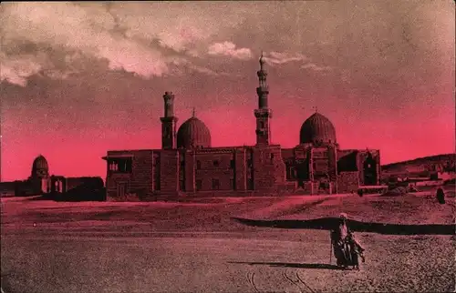 Ak Cairo Kairo Ägypten, Kalifengräber, Sonnenuntergang