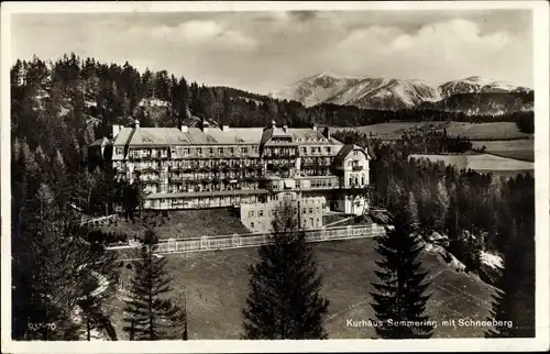 Ak Semmering in Niederösterreich, Kurhaus mit Schneeberg