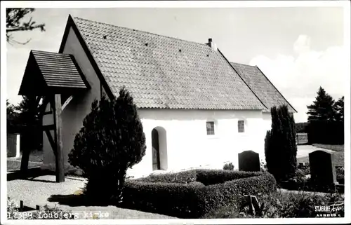 Foto Ak Lodbjerg Dänemark, Kirke, Kirche, Gräber