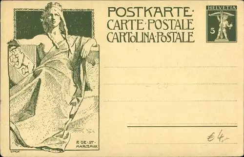 Ganzsachen Ak Schweiz, Fondation de l'Union Postale Universelle, Inauguration du Monument